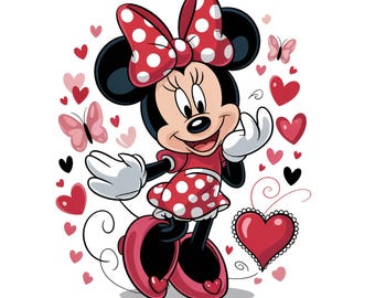 Cute Minnie Mouse Clipart PNG – Transparent Design, Instant Digital Download