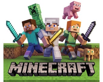 Minecraft Characters PNG Pack – Adventure Heroes & Mobs | High-Resolution Block Game Digital Download