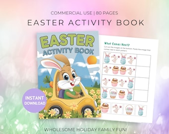 Easter Coloring Book Activity: Printable Kids Pages (Digital Download)