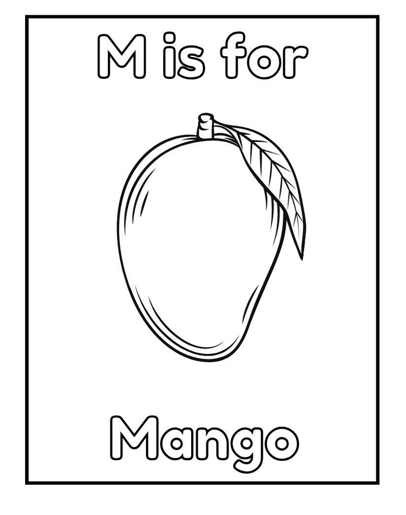 Colouring Book With Fruit Names in Alphabetical Order Etsy