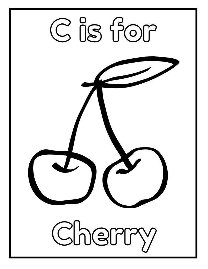 Colouring Book With Fruit Names in Alphabetical Order Etsy