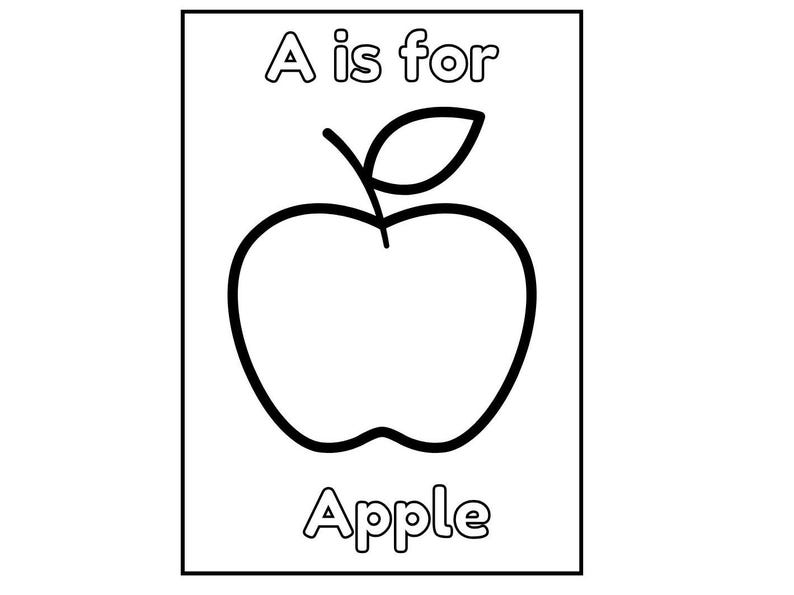 Colouring Book With Fruit Names in Alphabetical Order Etsy