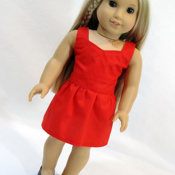 AG and 18 Inch Doll Dress Red Peplum