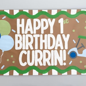 Golf Theme Birthday Hand Painted Brown Paper Banner