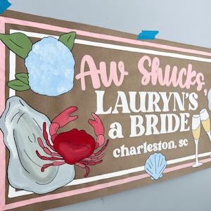 Küsten Bachelorette Hand bemalt braunes Papier Banner