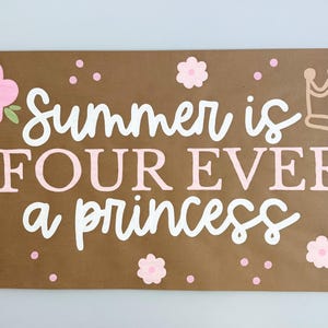 Princess Birthday Hand Painted Brown Paper Banner