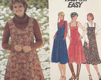Patrón de costura Butterick vintage de los años 70 sin cortar, modelo 5547, vestido tipo jersey, talla juvenil 9/10 B30.5