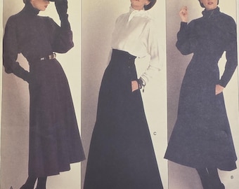 Uncut Vintage 80s Vogue Sewing Pattern 1239 Perry Ellis Misses Gored Skirt Size 10
