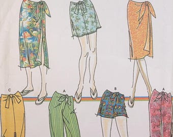 Patrón de costura Simplicity 5063 sin cortar para faldas, pantalones y shorts de mujer, tallas L-XL (18-24).