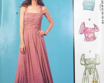 Patrón de costura sin cortar McCall's 11485 Vestido de verano y top corto para mujer con corpiño fruncido Tallas 6-14