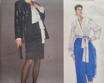 80s Givenchy Evening Jacket, Top & Skirt Vogue Sewing Pattern 2387
