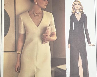 Patrón de costura original de Vogue París de los años 70 2607 Christian Dior para vestido de señora, corte en A, talla 14