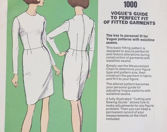 Patrón de costura Vogue vintage sin cortar de los años 60, 1000 prendas básicas para señoritas, talla 12