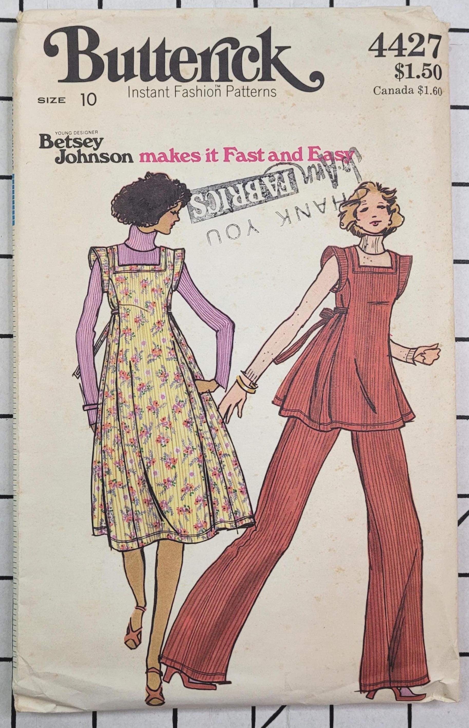 Uncut Vintage 70s Butterick Sewing Pattern 4427 Betsey Johnson Misses ...