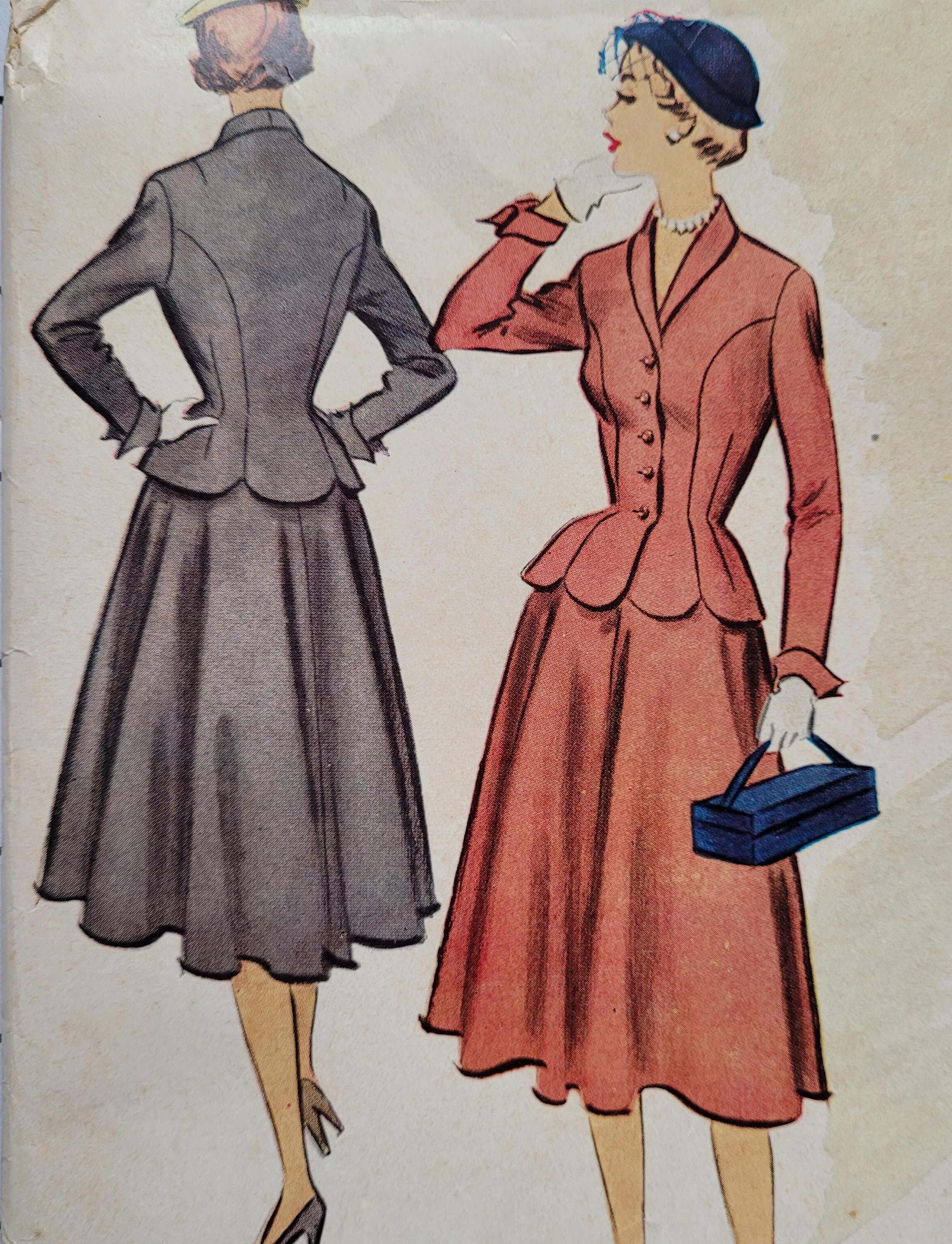 Uncut Vintage 50s McCall's Sewing Pattern 8682 Junior Two-Piece Suit Lined Jacket Blazer & Skirt Suit Junior Size 11 B29