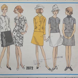 Uncut Vintage 60s Vogue Basic Design Sewing Pattern Misses Suit Jacket & Skirt Size 14 Bust 36