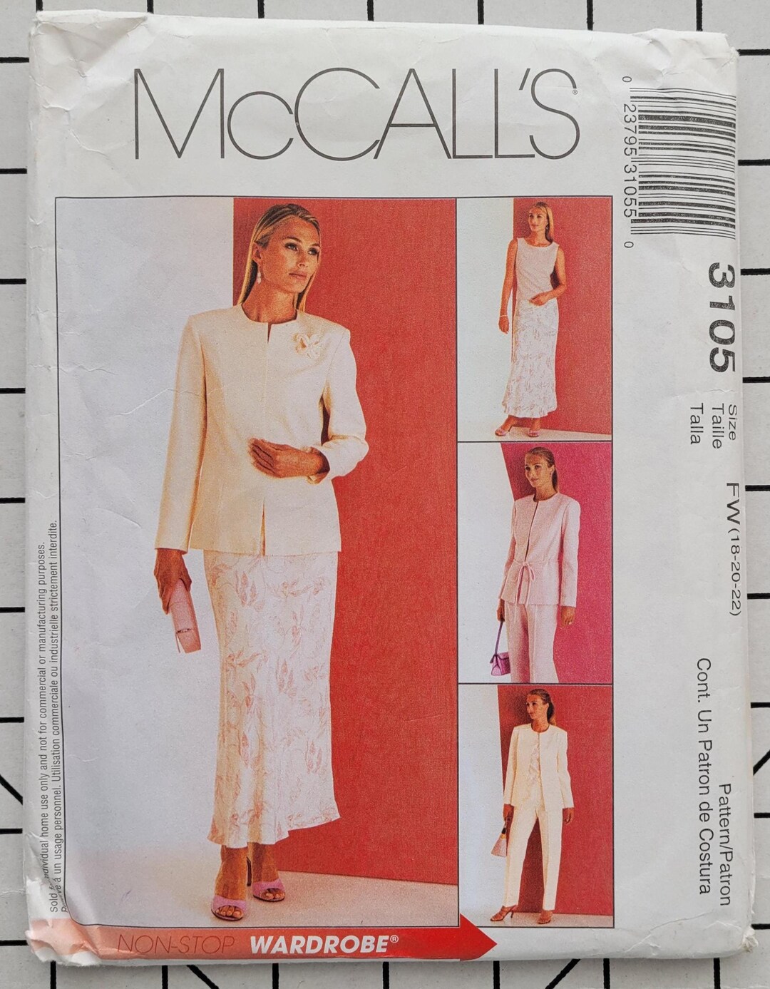 Uncut Mccall's Sewing Pattern 3105 Misses/misses Petite Lined Jacket ...