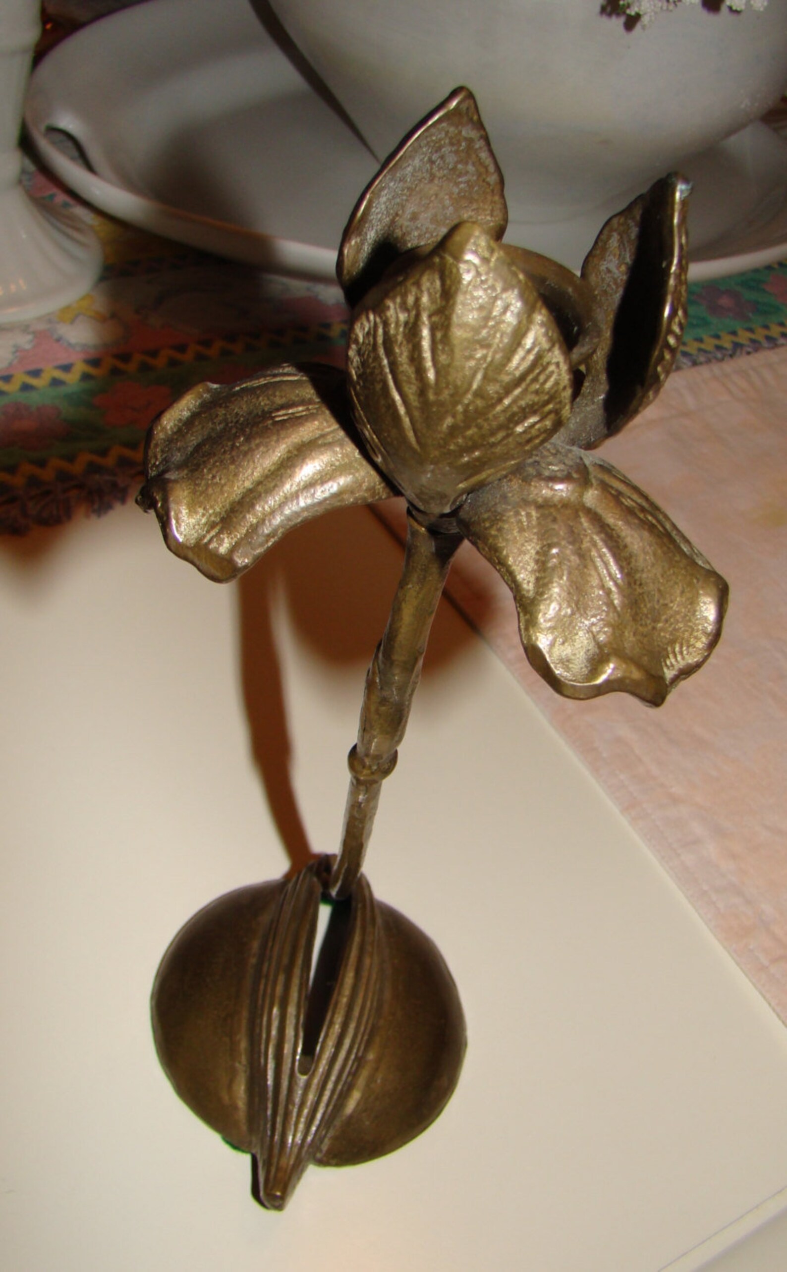 Vintage Brass Iris Candlestick by Andrea by Sadek 101/4 Etsy