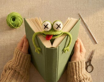 Haakpatroon voor een kikkerboekenlegger (PDF), Amigurumi cadeau voor de leerkracht aan het begin van het schooljaar