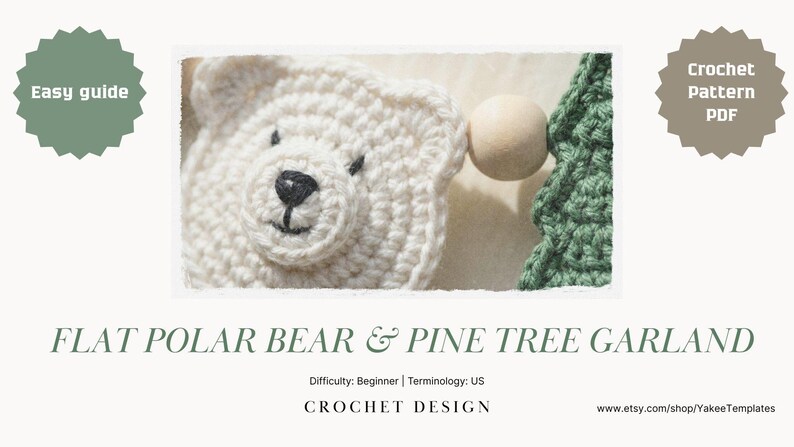 Polar Bear Garland Amigurumi Crochet Pattern PDF | Nursery Decor - Etsy