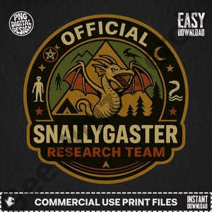 Snallygaster Research Team Digital Instant Download, Cryptid Art Print, Alien Art, Monster Hunter, Fantasy Illustration, Cryptid Wall Art