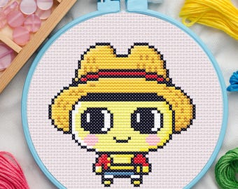 Pirate Cross Stitch Pattern for Beginners. Anime Cross Stitch Pattern. Chibi Cross Stitch Pattern. Small Cross Stitch Pattern