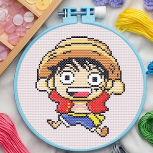 Pirate Cross Stitch Pattern for Beginners. Anime Cross Stitch Pattern Easy Cross Stitch Pattern. PDF Pattern Cross Stitch. Instant Download