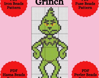 Hama-kralenpatroon. Perler-kralenpatroon. Patroon met ijzeren kralen. Strijkkralenpatroon. Hama-kralensjabloon. Sjabloon voor Perler-kralen. Pdf-sjabloon