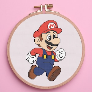 Mario Cross Stitch Pattern. Fun Cross Stitch Pattern. Easy Cross Stitch Pattern. PDF Pattern Cross Stitch. Videogame Cross Stitch Pattern