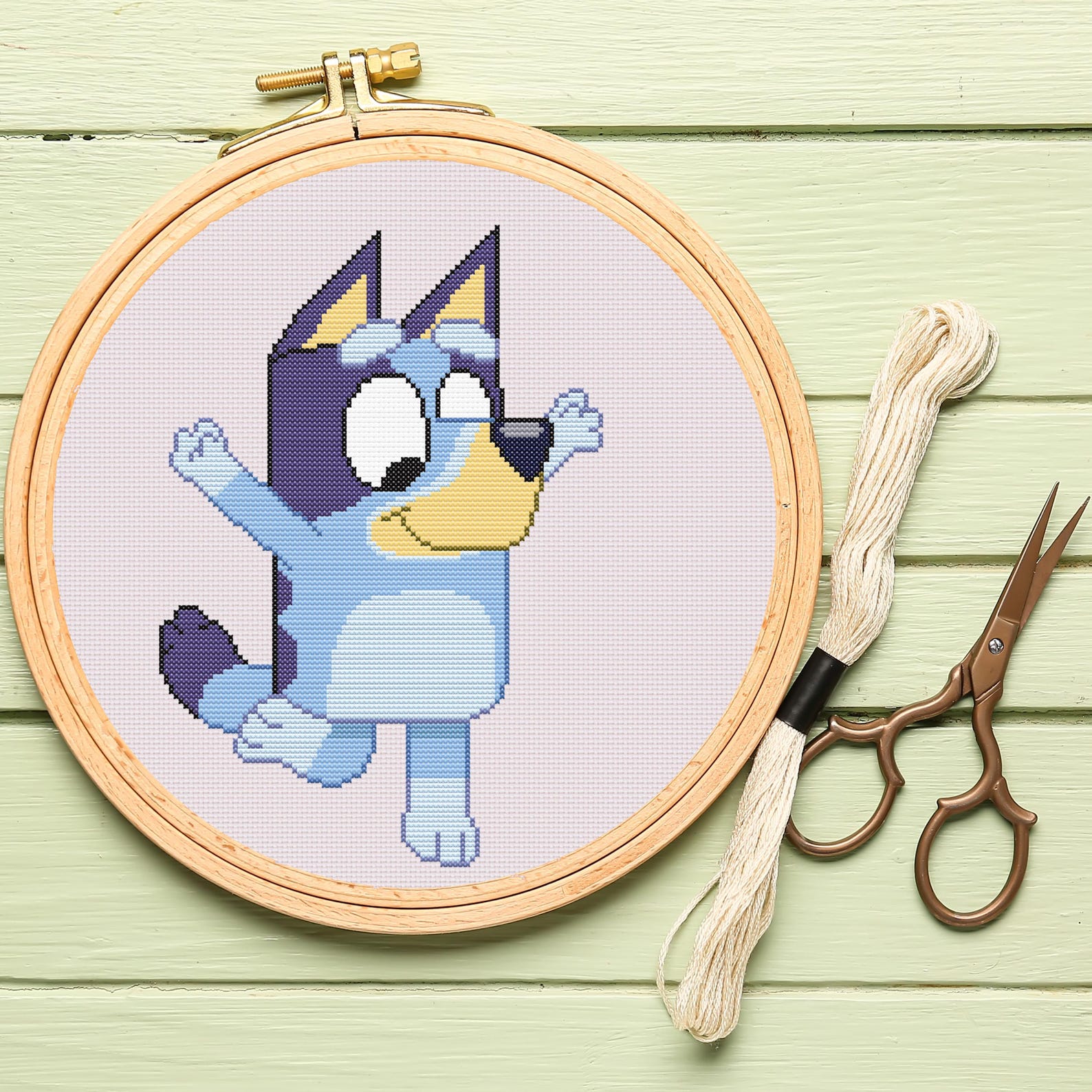 Bluey Crossroads Pattern Bluey Cross Stitch Pattern for Beginners. Blue Heeler Cross Stitch ...