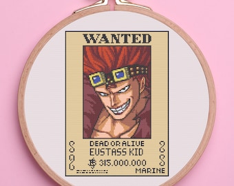 Patrones de punto de cruz de Pirate Bounty. Patrón de punto de cruz de carteles de "Se busca pirata". Patrón de punto de cruz geek. Punto de cruz nerd. PDF instantáneo.