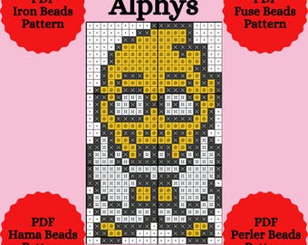Hama-kralenpatroon. Perler-kralenpatroon. Patroon met ijzeren kralen. Strijkkralenpatroon. Hama-kralensjabloon. Sjabloon voor Perler-kralen. Pdf-sjabloon