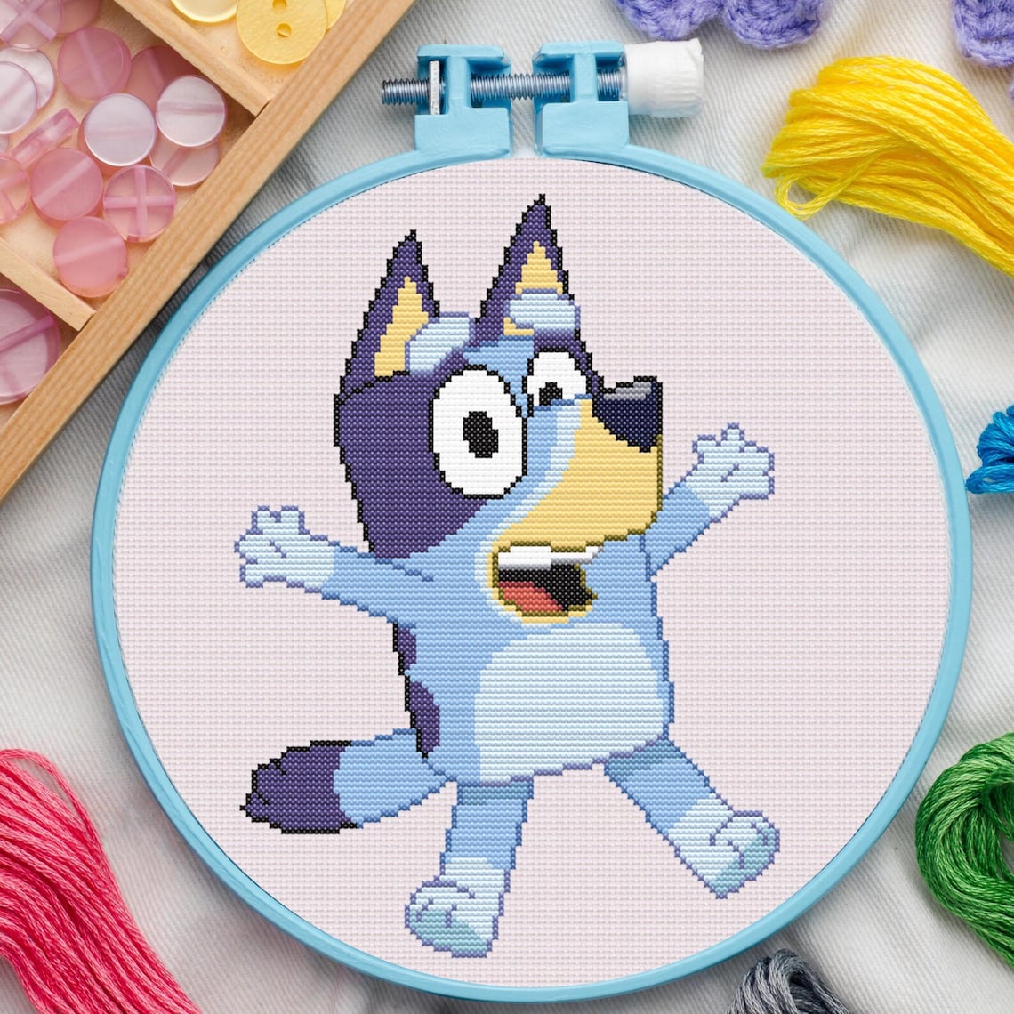 Bluey Crossroads Pattern 4x Bluey Cross Stitch Patterns for Beginners. Blue Heeler Cross Stitch ...