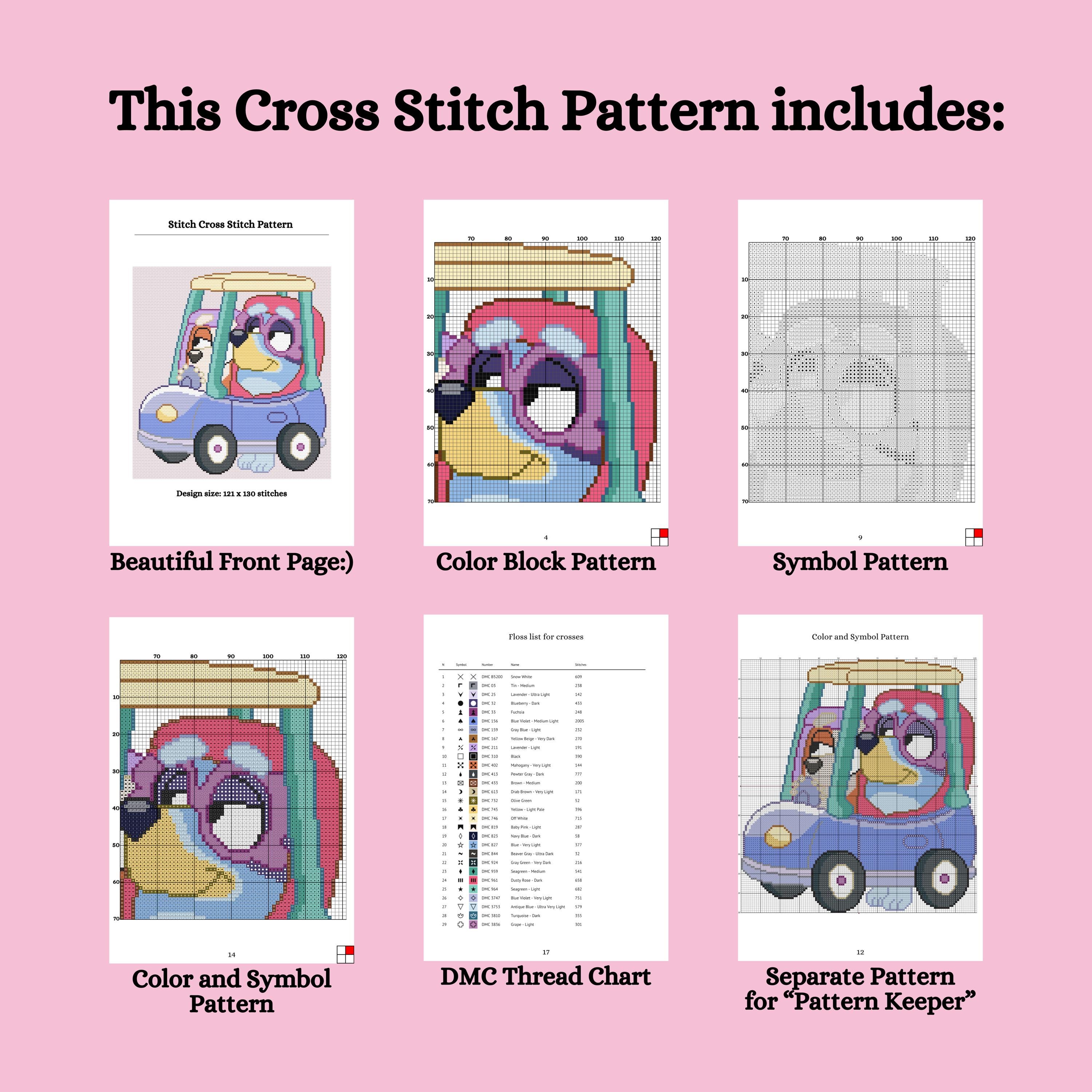 Bluey Crossroads Pattern Bingo and Bluey Cross Stitch Pattern Grannies Cross Stitch Pattern for ...