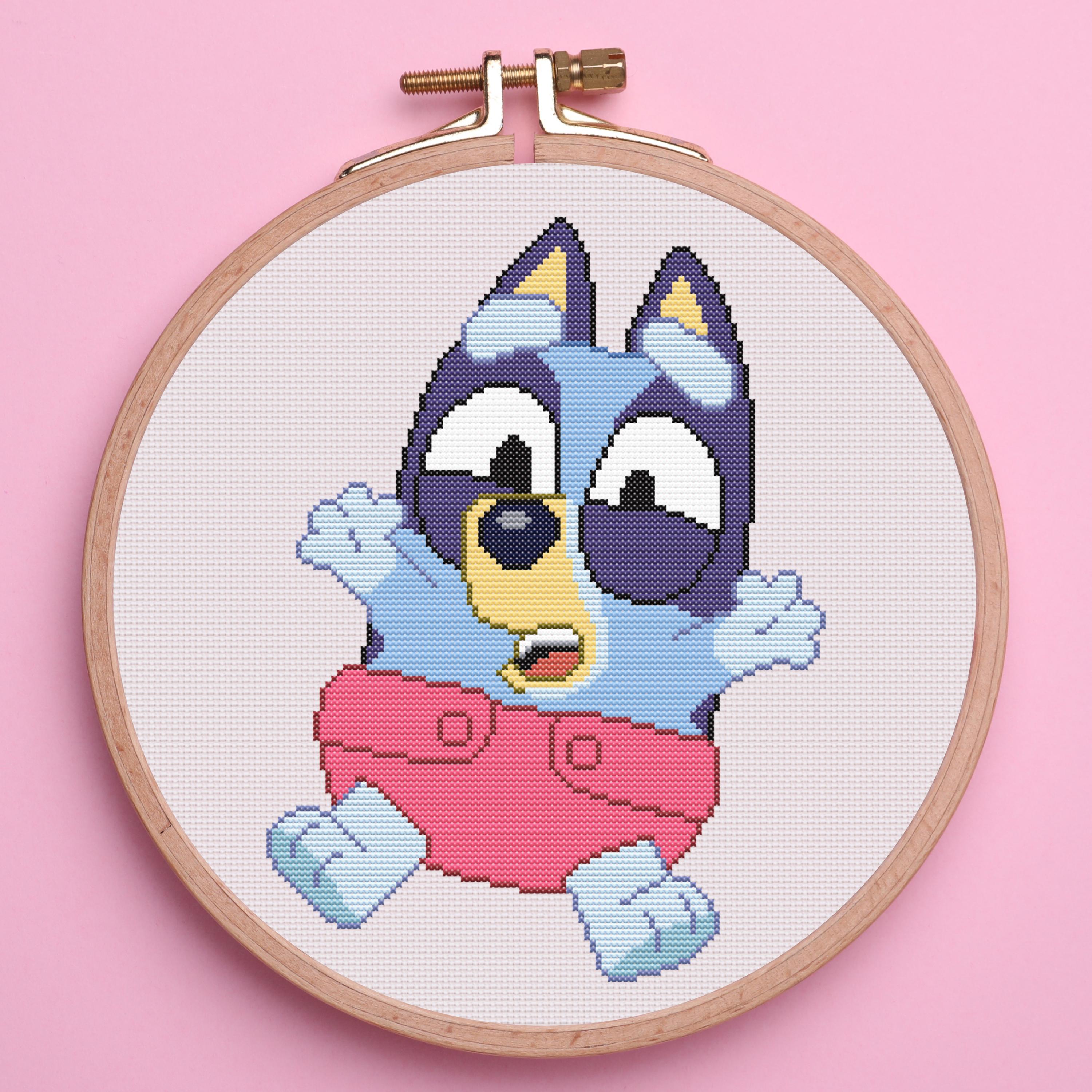 Bluey Crossroads Pattern Baby Bluey Cross Stitch Pattern for Beginners. Blue Heeler Cross Stitch ...