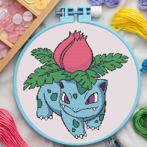 Grass Type #2 Cross Stitch Pattern for Beginners. Easy Cross Stitch Pattern. PDF Pattern Cross Stitch. Anime Cross Stitch Pattern