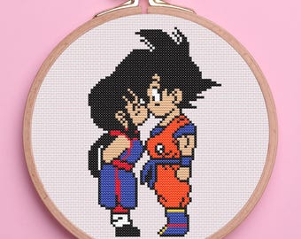 Kruissteekpatroon drakenanime voor beginners. Anome-kruissteekpatroon. Eenvoudig kruissteekpatroon. Pdf-patroon kruissteek