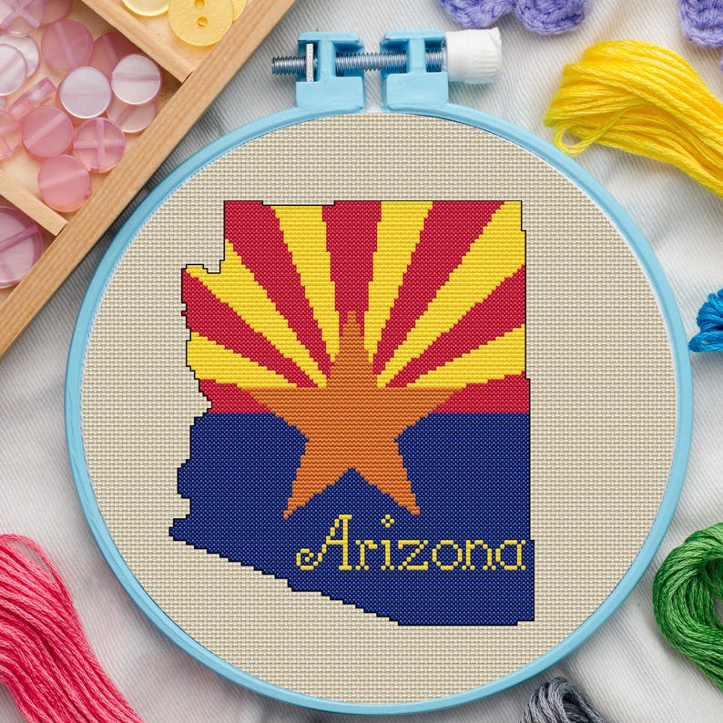 Arizona Cross Stitch Pattern. Cross Stitch Pattern Arizona. Arizona PDF ...