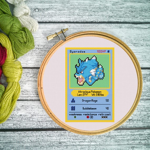 Gyarados Card Cross Stitch Pattern. Geeky Cross Stitch Pattern. 8-bit Cross Stitch Pattern. Trading Card Cross Stitch. Nerdy Cross Stitch - Etsy Gyarados Card Cross Stitch Pattern. Geeky Cross Stitch Pattern. 8-bit Cross Stitch Pattern. Trading Card Cross Stitch. Nerdy Cross Stitch - Etsy