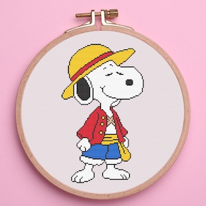 Snoopy Cross Stitch Pattern. Pirate Cross Stitch Pattern. Peanuts Cross Stitch Pattern. PDF Pattern Cross Stitch. Instant Download Pattern