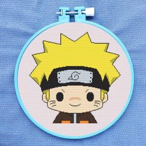 Anime Cross Stitch Pattern for Beginners. Easy Cross Stitch Pattern. PDF Pattern Cross Stitch. Anime Cross Stitch Pattern