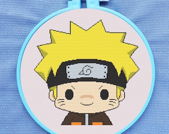 Anime Cross Stitch Pattern for Beginners. Easy Cross Stitch Pattern. PDF Pattern Cross Stitch. Anime Cross Stitch Pattern