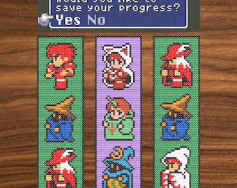 Final Fantasy Bookmarks. Set of 4 Bookmark Cross Stitch Patterns. Cross Stitch Pattern Bookmark. Bookmark Cross Stitch Pattern