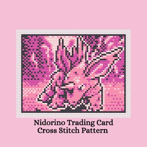 Trading Card Pixel Art Cross Stitch Pattern. Trading Card Cross Stitch Pattern. 8-Bit Cross Stitch Pattern. Poket Monster Cross Stitch