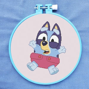 Baby Bluey Cross Stitch Pattern for Beginners. Easy Cross Stitch Pattern. PDF Pattern Cross Stitch