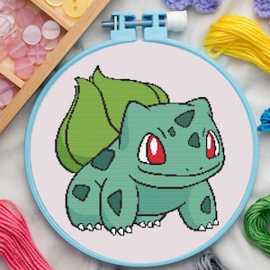 Grass Type #1 Cross Stitch Pattern for Beginners. Easy Cross Stitch Pattern. PDF Pattern Cross Stitch. Anime Cross Stitch Pattern