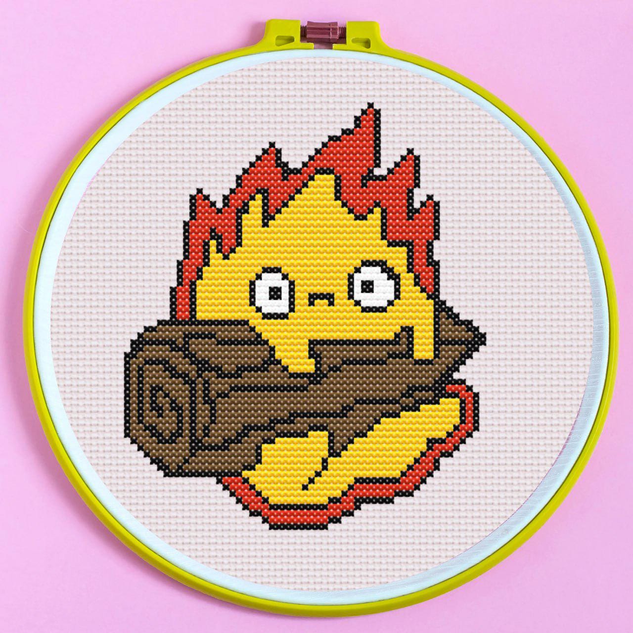 Calcifer cross stitch - Etsy 日本