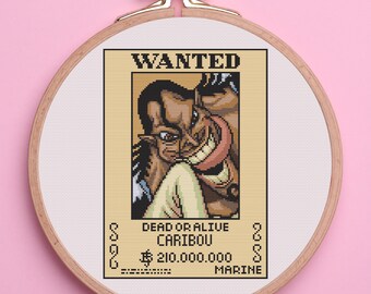 Patrones de punto de cruz de Pirate Bounty. Patrón de punto de cruz de carteles de "Se busca pirata". Patrón de punto de cruz geek. Punto de cruz nerd. PDF instantáneo.
