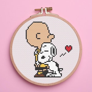 Snoopy Cross Stitch Pattern for Beginners. Peanuts Cross Stitch Pattern. Easy Cross Stitch Pattern. PDF Pattern Cross Stitch