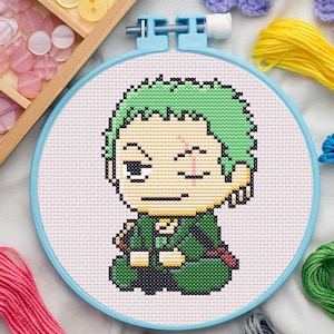 Pirate Cross Stitch Pattern for Beginners. Anime Cross Stitch Pattern Easy Cross Stitch Pattern. PDF Pattern Cross Stitch. Instant Download
